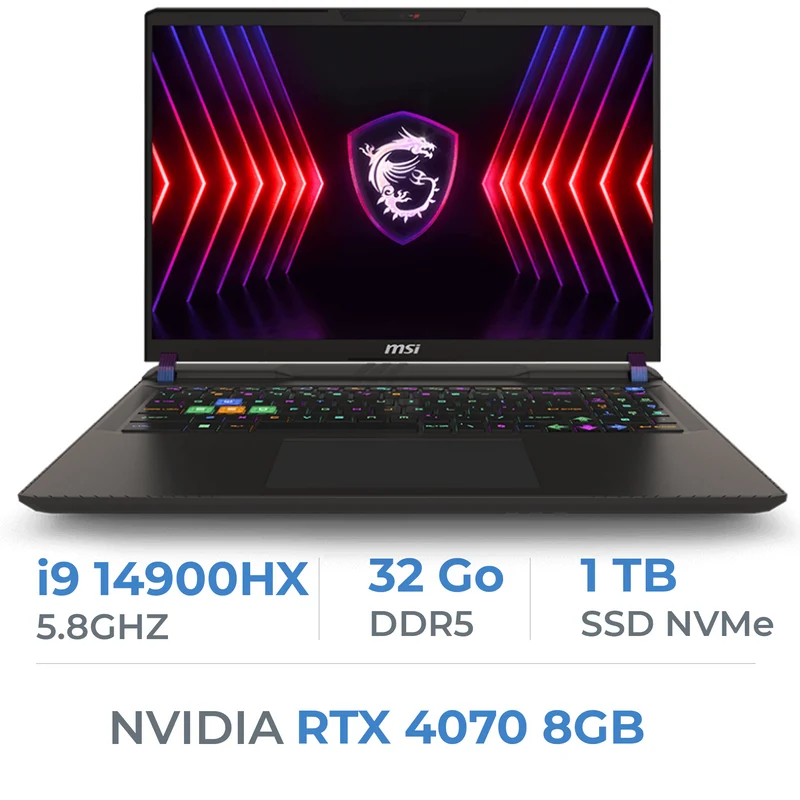 MSI Vector 16 HX A14VGG Intel Core i9-14900HX/32Go DDR5/1To SSD/RTX4070/16" QHD 240 Hz