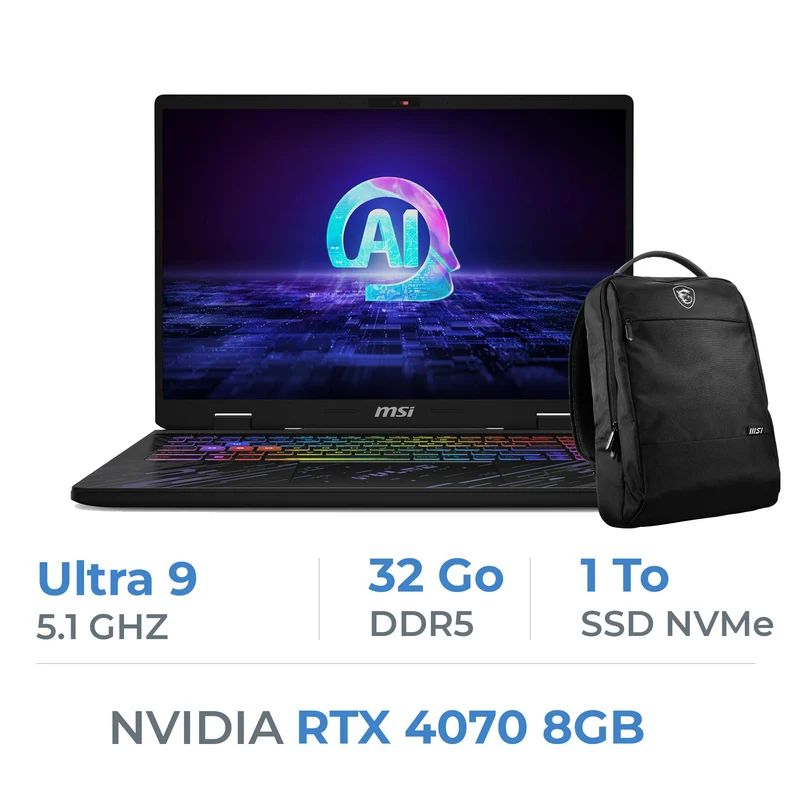 MSI Pulse 16 AI C1VGKG Ultra 9 185H/32GB DDR5/1TB SSD/RTX 4070 8Gb/16" 240Hz
