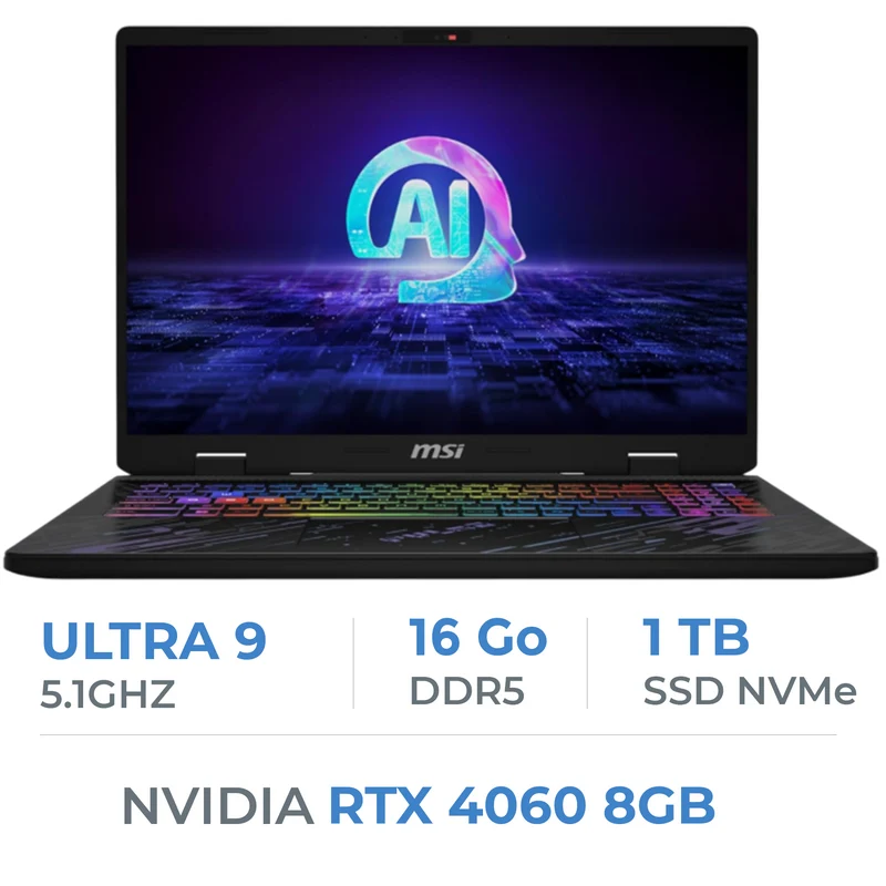 MSI Pulse 16 AI C1VFKG Ultra 9 185H/16GB DDR5/1TB SSD/RTX 4060 8Gb/16" 240Hz