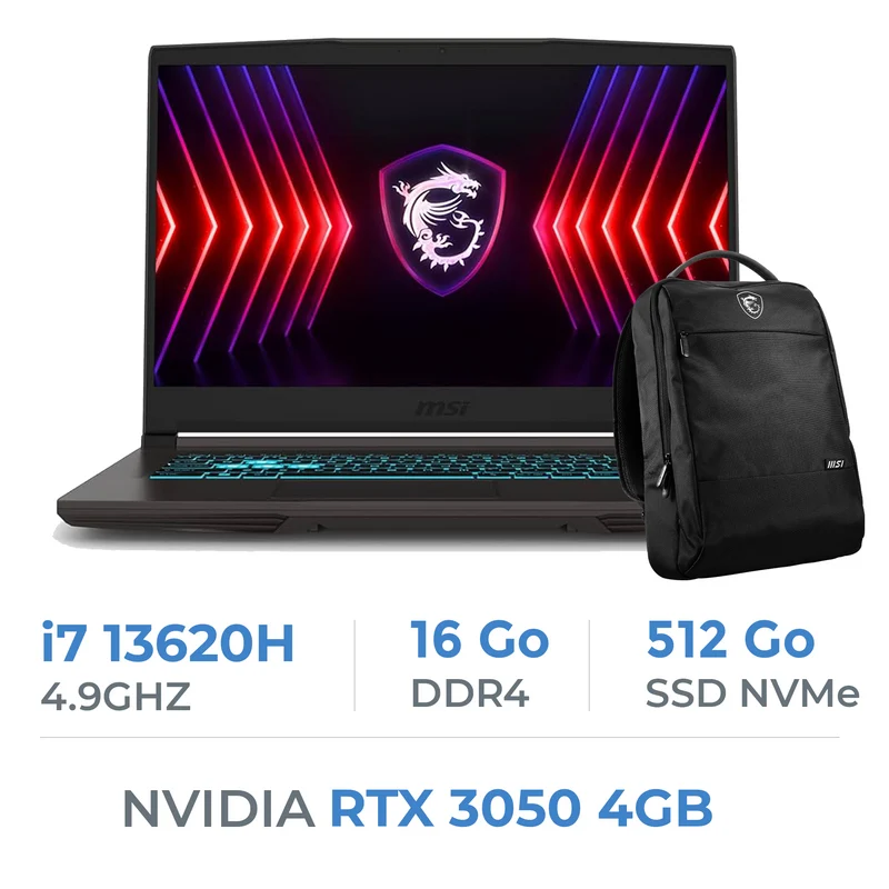 MSI B13UC-2059XIT THIN i7-13620H/16GB/512GB SSD/RTX3050 4GB/15.6'' 144Hz