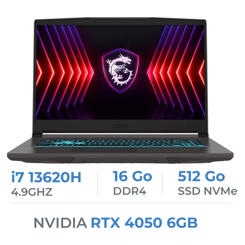 MSI THIN 15 B13VE-2660XMA i7 13620H/16GB DDR4/512GB SSD/RTX 4050 6GB/15.6″ 144Hz