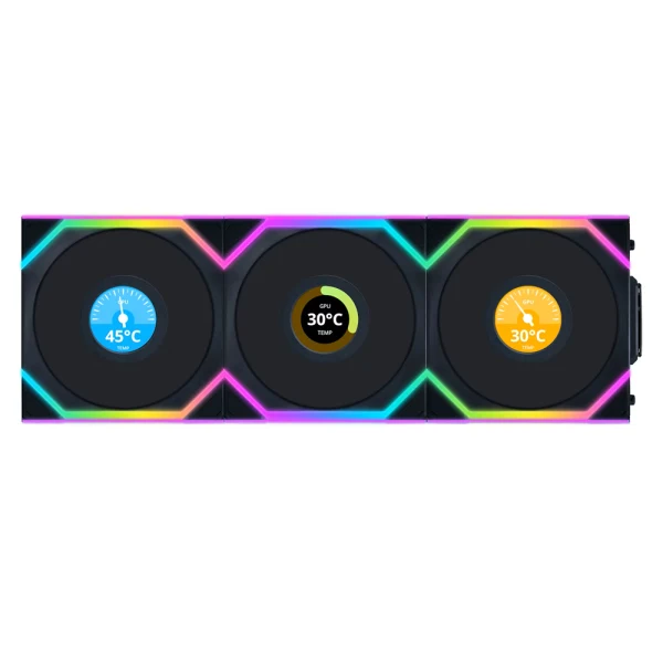 Lian Li Uni Fan SL Wireless LCD 120 Reverse Blade Noir (Triple Pack)
