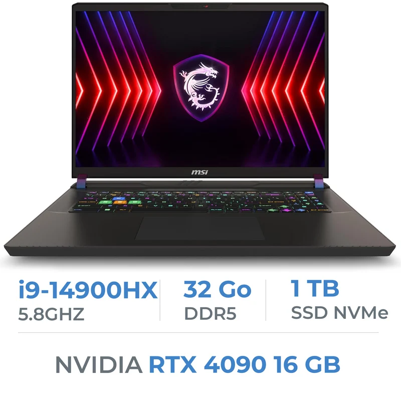 MSI Vector 17 HX A14VIG-616FR Intel Core i9-14900HX/32Go /1To SSD/RTX4090/17" QHD+ 240 Hz