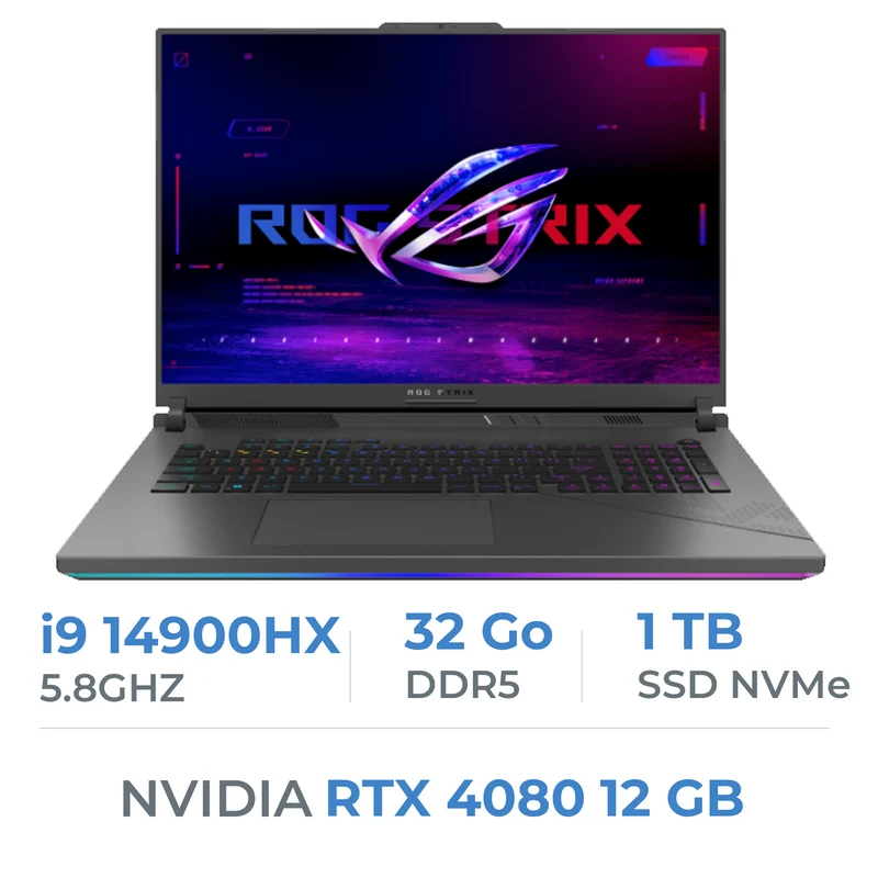 ASUS ROG Strix G18 (2024) G814 i9 14900HX/32GB/1TB SSD/RTX 4080/18" (Neuf Sans emballage)