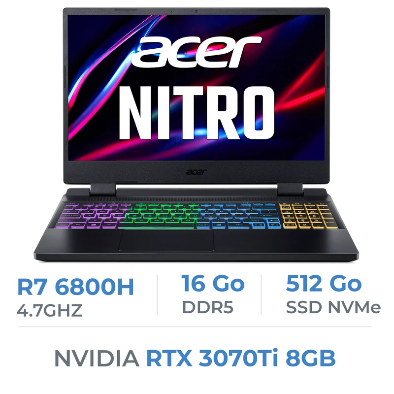 Acer Nitro 5 AN515-46-R8UF R7 6800H/16GB/512GB SSD/RTX3070Ti 8GB/15.6" FHD IPS 144Hz