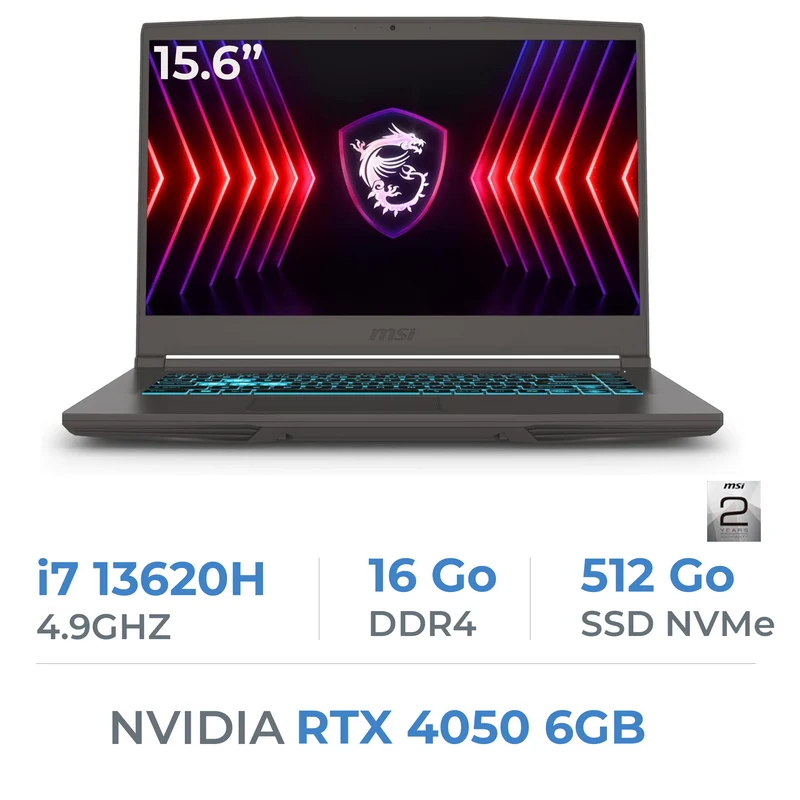 MSI THIN B13VE-2473XMA i7 13620H/16GB DDR4/512GB/RTX4050 6GB 15.6" 144Hz