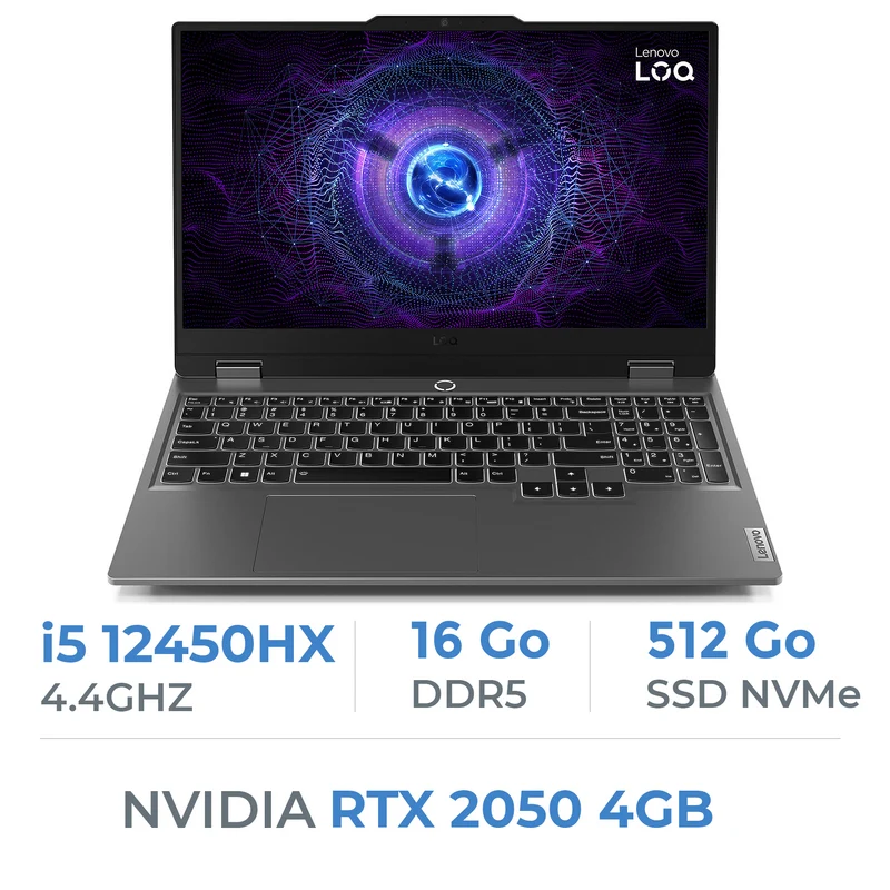 LENOVO LOQ 15IAX9 i5-12450HX/16GB DDR5/512GB SSD/RTX 2050/15.6″ FHD 144Hz