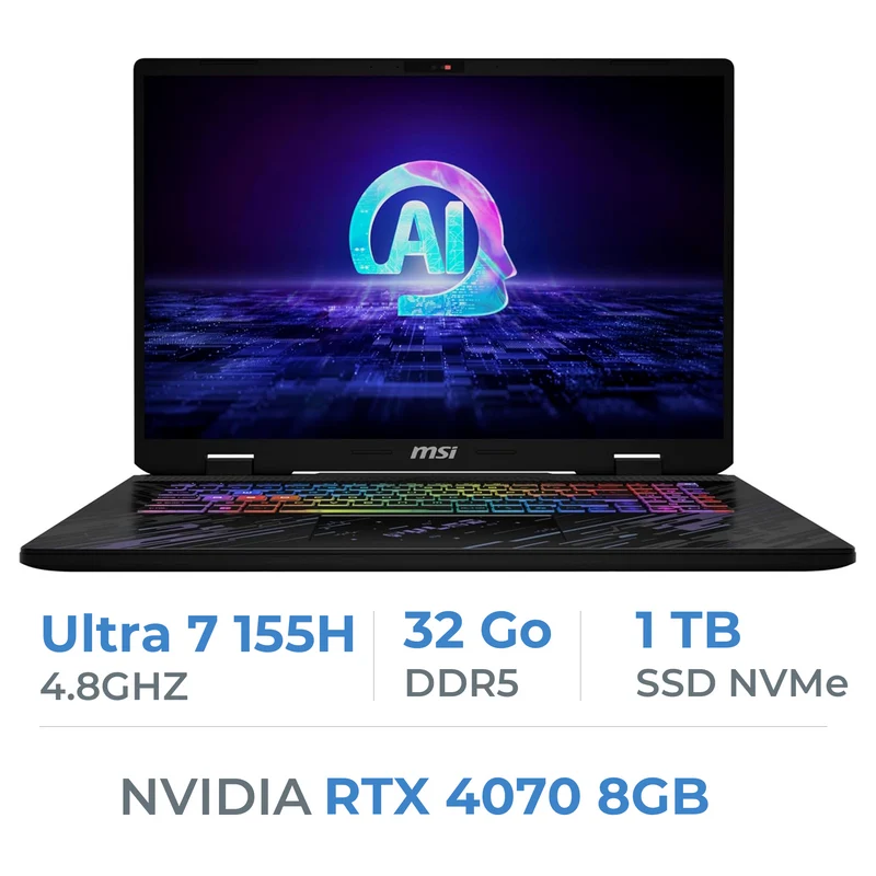 MSI Pulse 17 AI C1VGKG-040XES ULTRA 7 155H/32GB/1TB SSD/RTX4070 8GB/17'' 165Hz IPS FHD