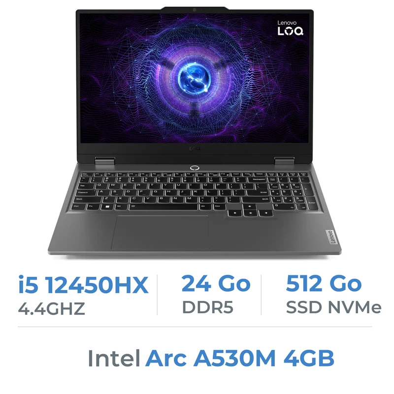 Lenovo LOQ 15IAX9I Intel i5-12450HX/24GB/512GB SSD/Arc A530M 4GB/15.6" 144Hz IPS