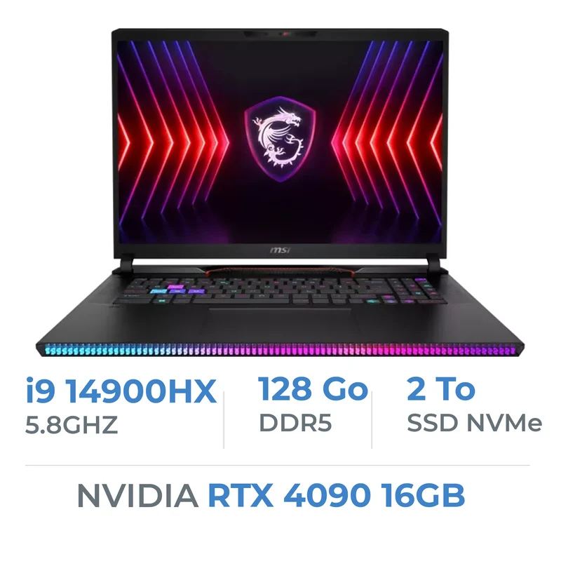 MSI Raider HX 14VIG-249ES i9-14900HX/128GB/2TB SSD/RTX4090 16GB/18" 120Hz IPS