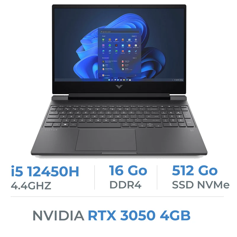 HP Victus 15-fa0085f i5-12450H/16GB/512GB SSD/RTX3050 4GB/15.6"
