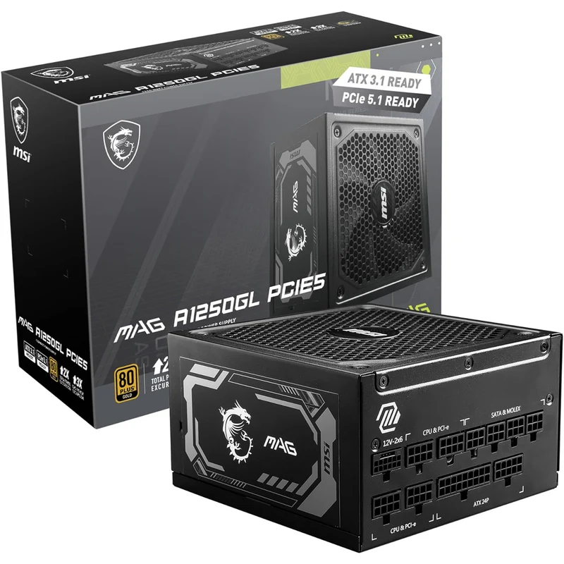 MSI MAG A1250GL PCIE5 80PLUS Gold 1250W