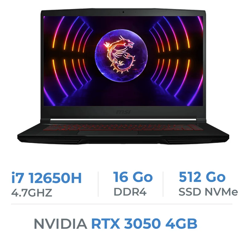 MSI Thin GF63 12UC i7-12650H/16GB/512GB SSD/RTX3050 4GB/15.6"