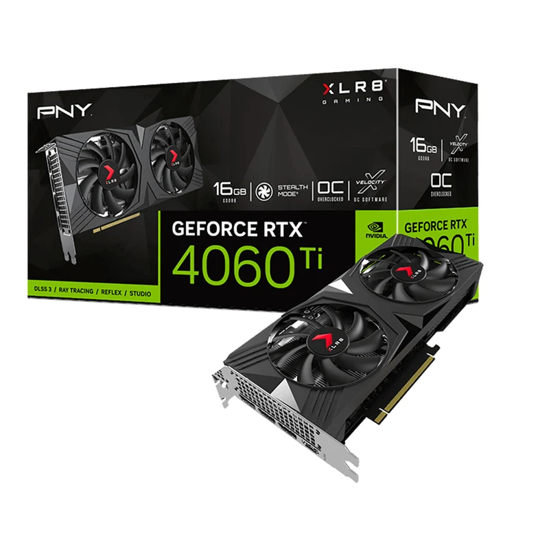 PNY GeForce RTX 4060 Ti XLR8 Gaming VERTO OC Dual Fan 16GB GDDR6