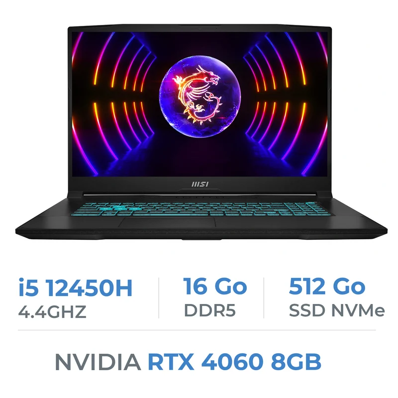 MSI Katana 17 B12VFK-219XFR i5 12450H/16 Go/512 Go SSD/RTX4060/17,3" 144 Hz