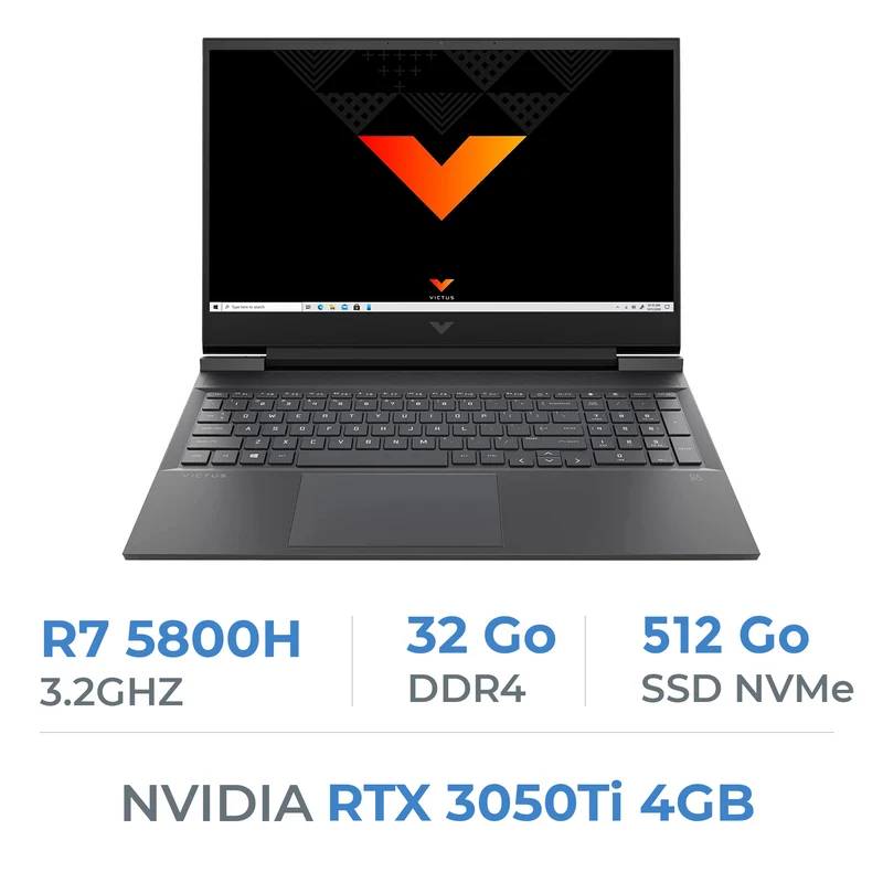 HP VICTUS 16 AMD R7 5800H/32GB/512GB SSD/RTX3050Ti 4GB/16.1'' 144Hz