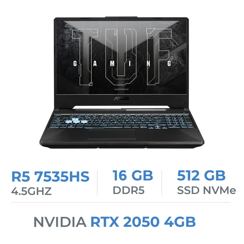 ASUS TUF Gaming AMD Ryzen 5 7535HS/16GB DDR5/512GB SSD/RTX2050 4GB/15.6'' 144Hz