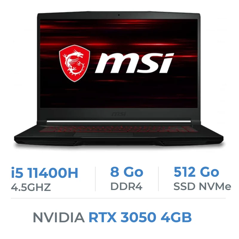 MSI GF63 THIN i5-11400H/8GB/512GB SSD/RTX3050 4GB/15.6'' 144Hz