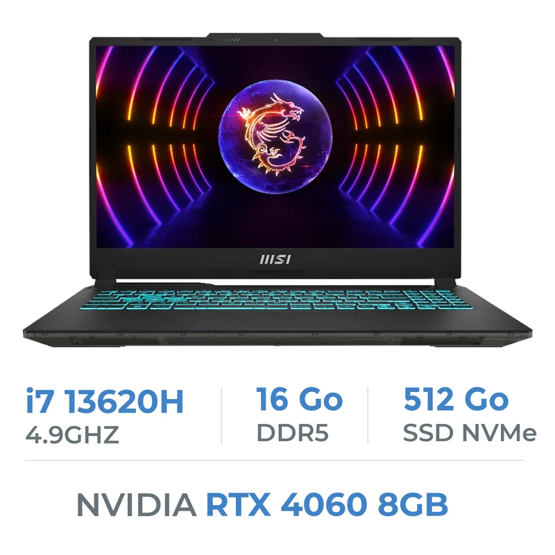 MSI CYBORG 15 A13VF-828XES i7 13620H/16GB DDR5/512GB/RTX4060 8GB 15.6" 144Hz IPS