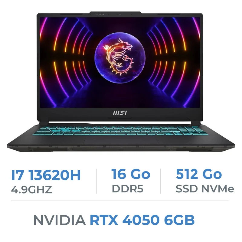MSI CYBORG 15 A13VE i7 13620H/16GB/512GB SSD/RTX4050 6GB 15.6" 144Hz