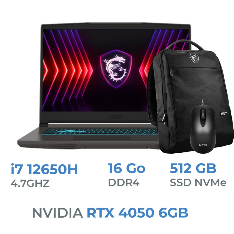 MSI Thin B12VE i7-12650H/16GB DDR4/512GB SSD/RTX4050 6GB/15.6'' 144Hz