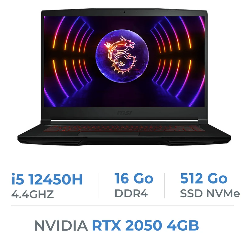 MSI Thin GF63 12UCX i5-12450H/16GB/512GB SSD/RTX2050 4GB/15.6''