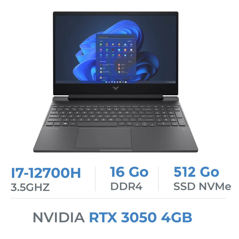 HP Victus 15-fa0024ns I7-12700H/16GB/512GB SSD/RTX 3050 4GB/15.6''