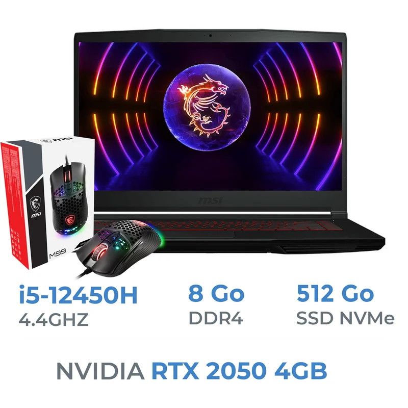 MSI GF63 12UCX THIN i5-12450H/8GB/512GB SSD/RTX2050 4GB/15.6'' Win11