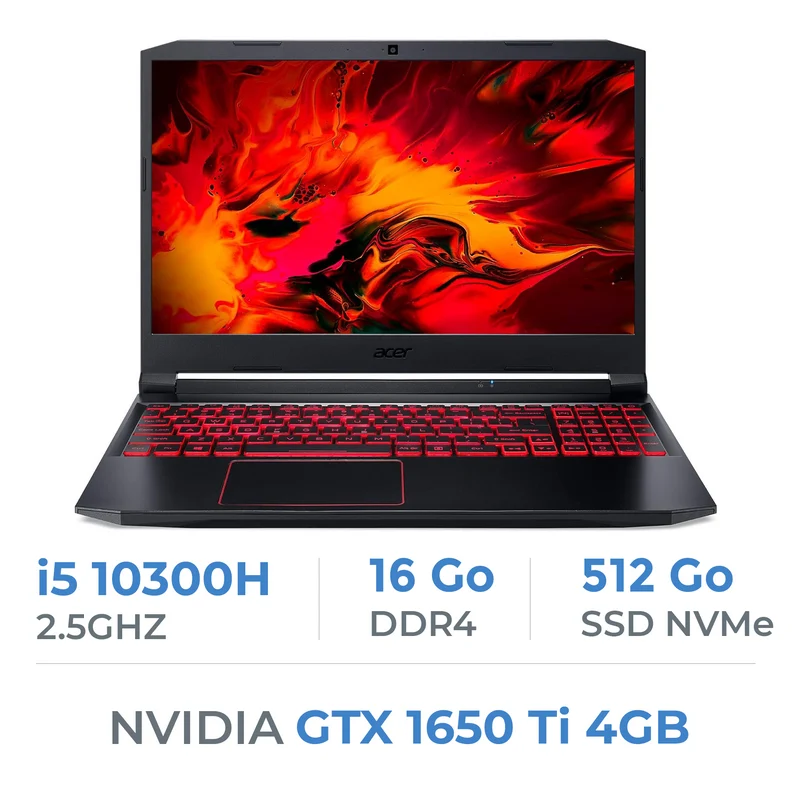 Acer Nitro 5 AN515-55-50V2 i5 10300H/16GB/512GB SSD/GTX 1650 Ti 4GB/15.6'' 144Hz IPS