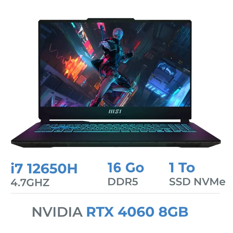 MSI CYBORG 15 A12VF i7-12650H/16GB DDR5/1TB SSD/RTX4060 8GB/15.6'' 144Hz