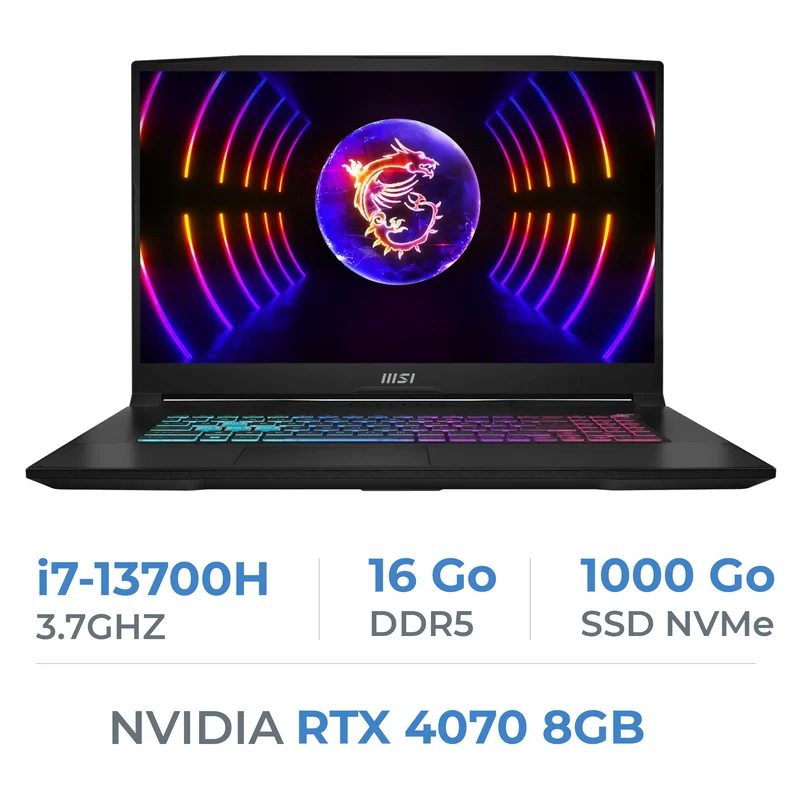 MSI Katana 17 B13VGK i7-13700H/16 Go DDR5/1TB SSD/RTX4070/17,3" 240Hz QHD