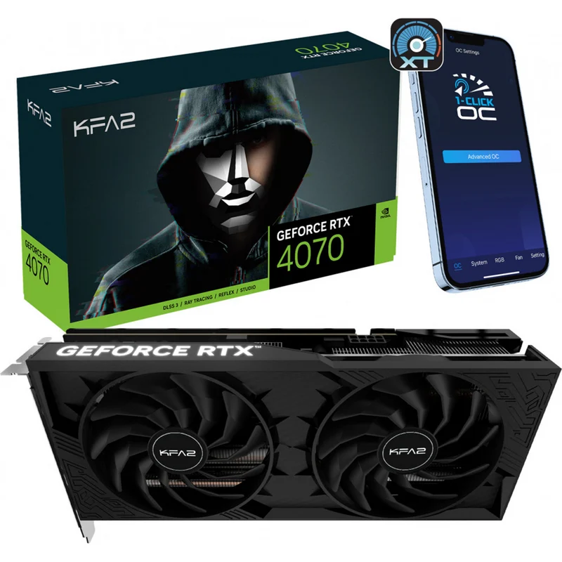 KFA2 GeForce RTX 4070 OC 2X Black 12GB GDDR6X