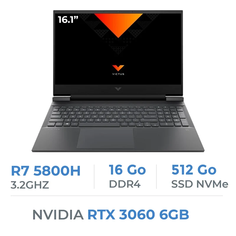 HP VICTUS 16 AMD R7 5800H/16GB/512GB SSD/RTX3060 6GB/16.1'' 144Hz