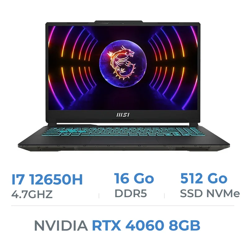MSI Cyborg 15 A12VF-033XES i7-12650H/16GB/512GB SSD/RTX4060 8GB/15.6'' 144Hz IPS