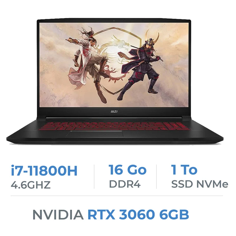 MSI GF76 Katana 11UE i7-11800H/16GB/1TB SSD/RTX3060 6GB/17.3'' 144Hz W11