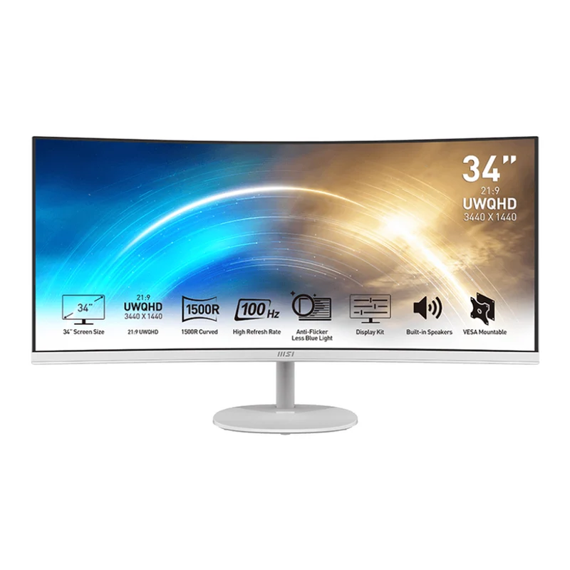 MSI PRO MP341CQW 34" 100Hz Freesync Blanc