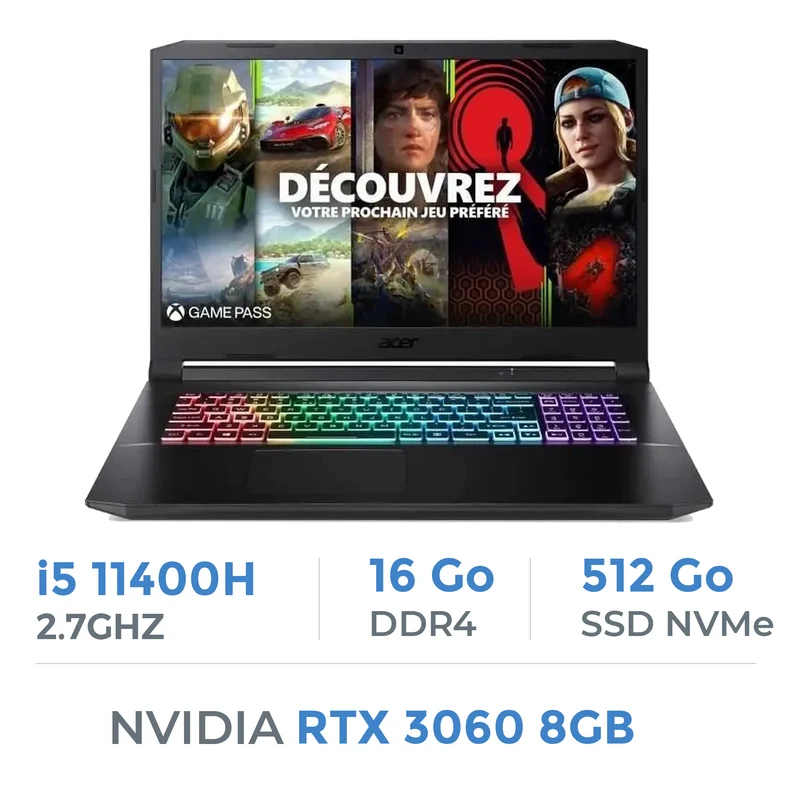 Acer Nitro 5 AN517-54-53ST i5 11400H/16GB/512GB SSD/RTX3060 6GB/17.3'' 144Hz IPS