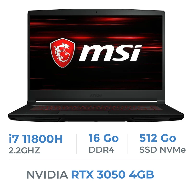 MSI GF63 11UC-446XES (THIN) i7-11800H/16GB/512GB SSD/RTX3050 4GB/15.6''