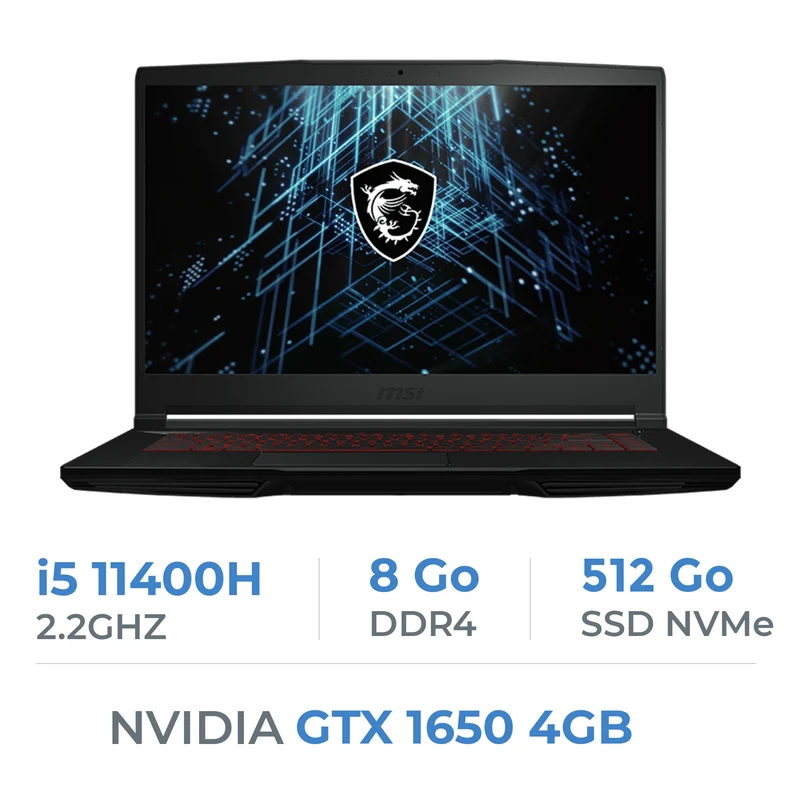 MSI GF63 11SC (THIN) i5-11400H/8GB/512GB SSD/GTX1650 4GB/15.6'' BTS